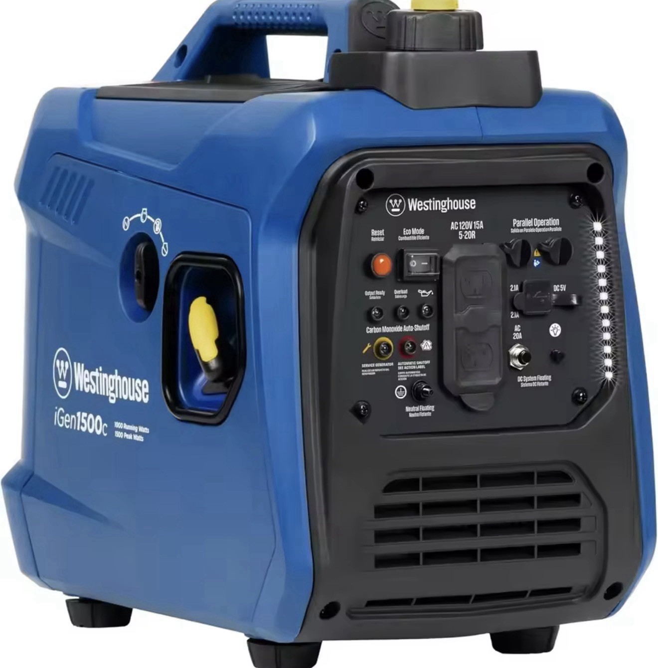 1500 Peak Watt Super Quiet & Lightweight Portable Inverter Generator, Gas Powere