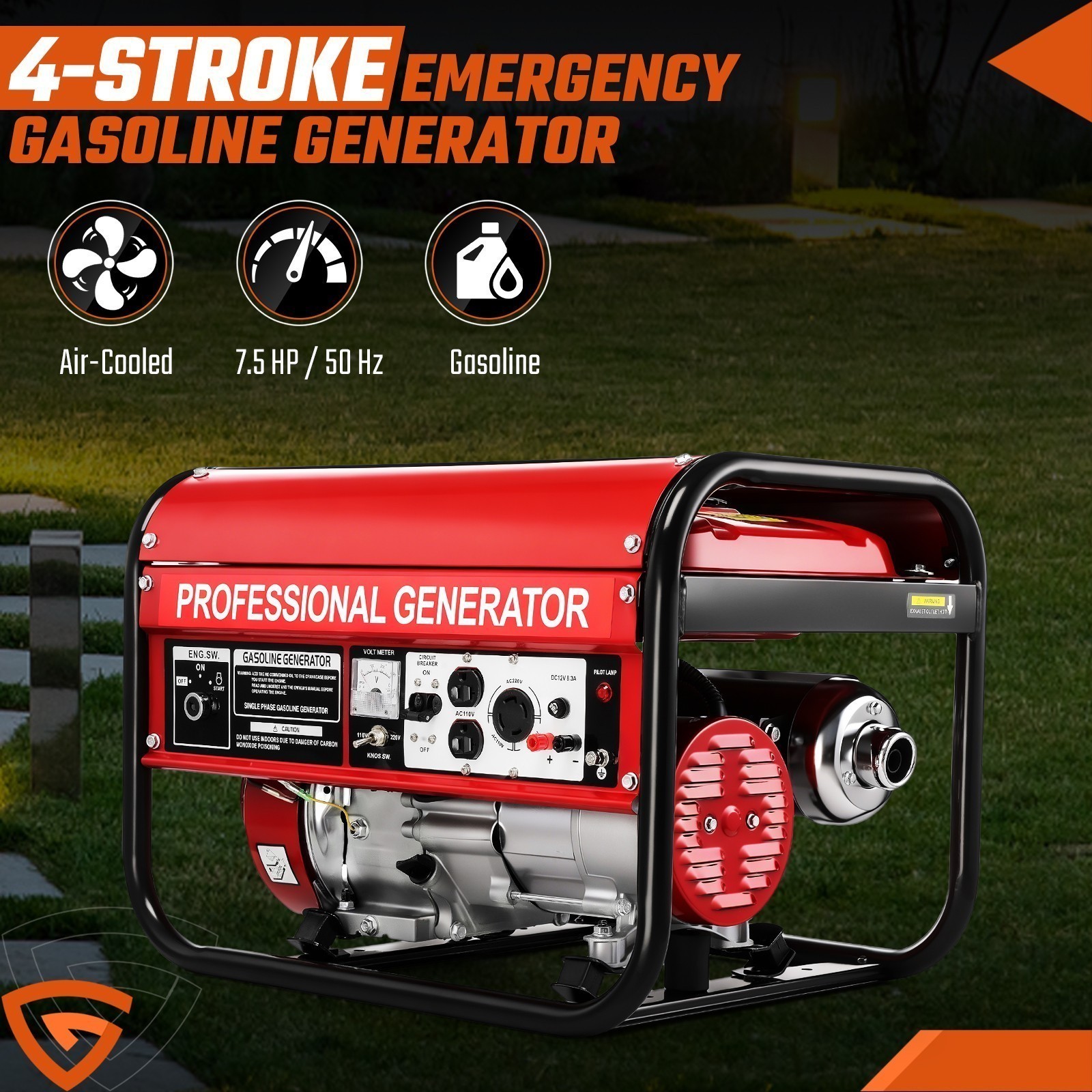 4850W Portable Gasoline Generator 4-stroke 7.5HP for Home Backup Construction