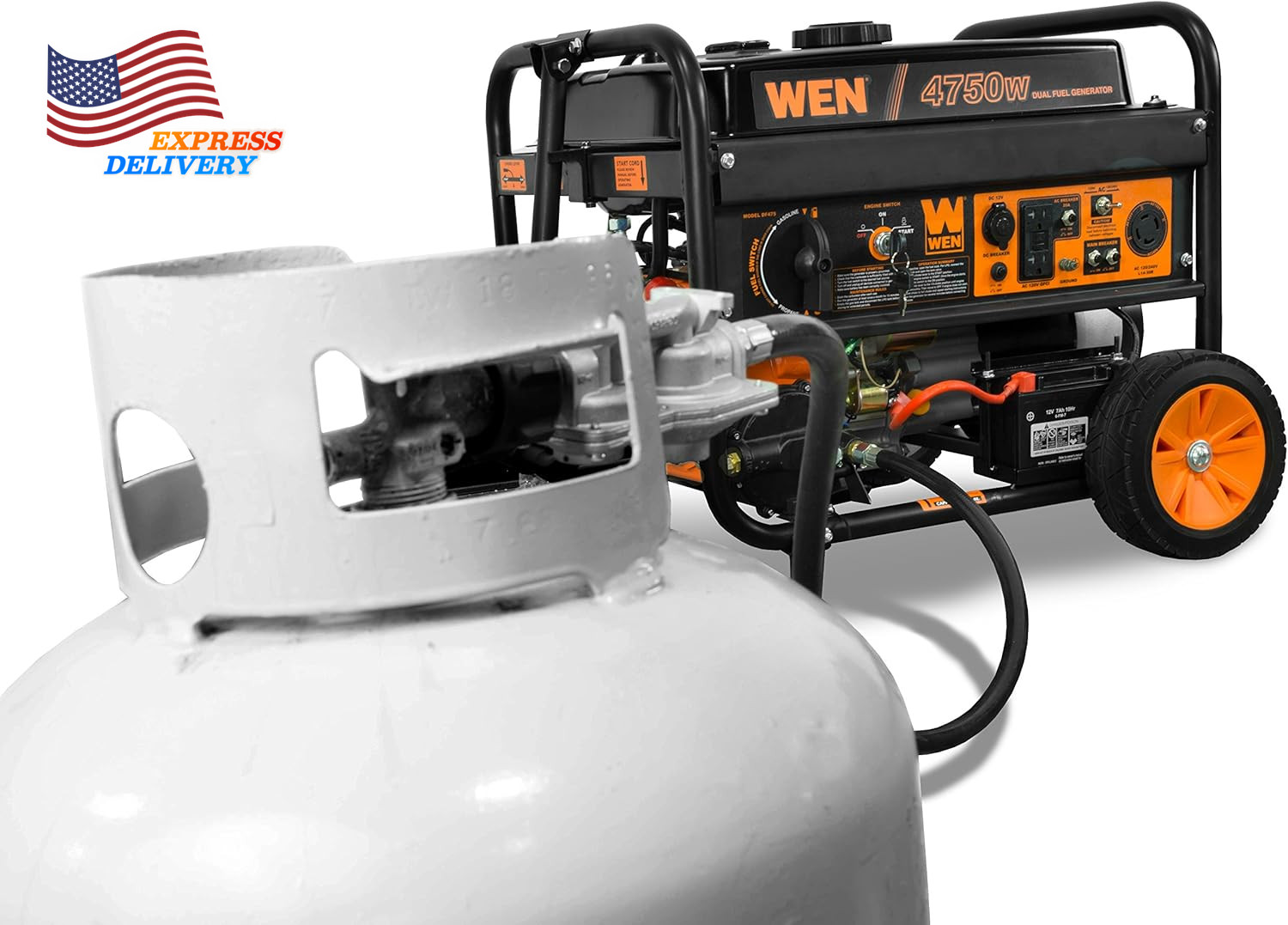 4750-Watt 120V/240V Dual Fuel Portable Generator with Wheel Kit & Electric Start