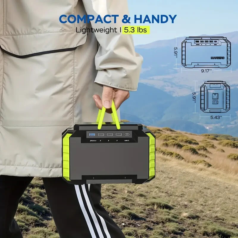 Portable Power Station 150Wh Camping Solar Generator Laptop ‎ 40Watt Panel
