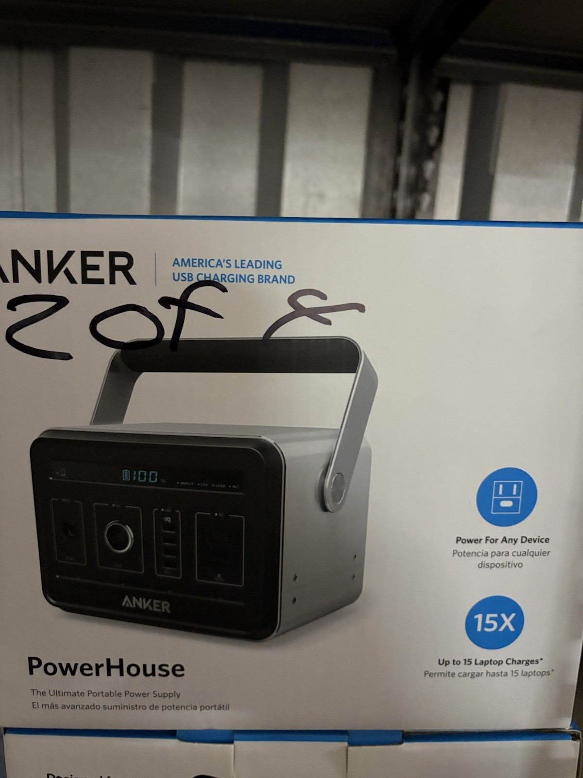 Anker PowerHouse A1701 A1701011 434Wh 100W Li-Ion 12V AC Outlet