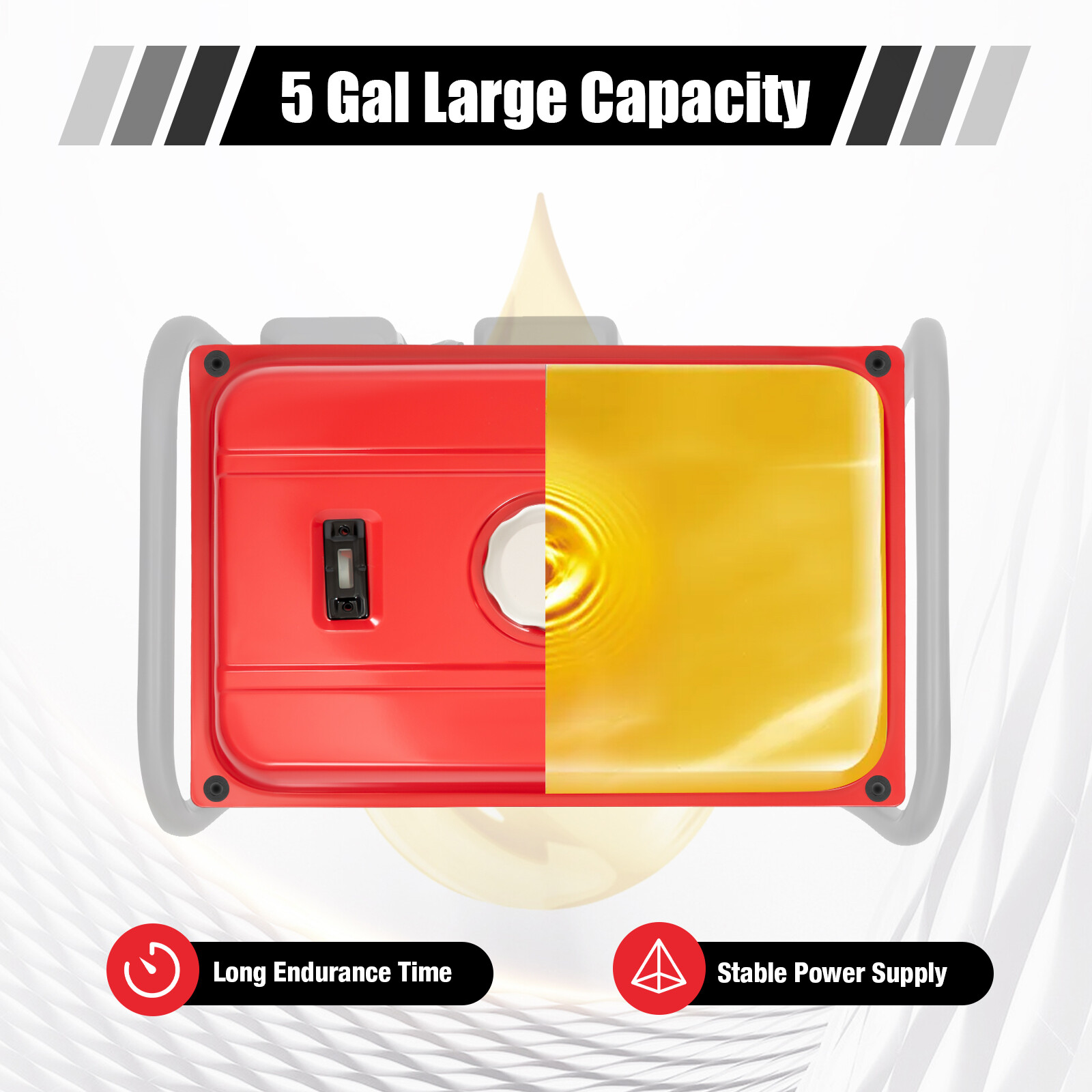 15 L/4 Gal Universal Fuel Gas Tank Generator Petcock Filter Gauge Cap for EC2500