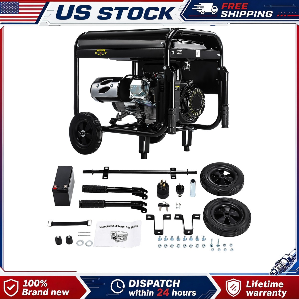 Gas Powered 6KW Portable Inverter Generator Quiet 58 dB Home Backup Emergency US