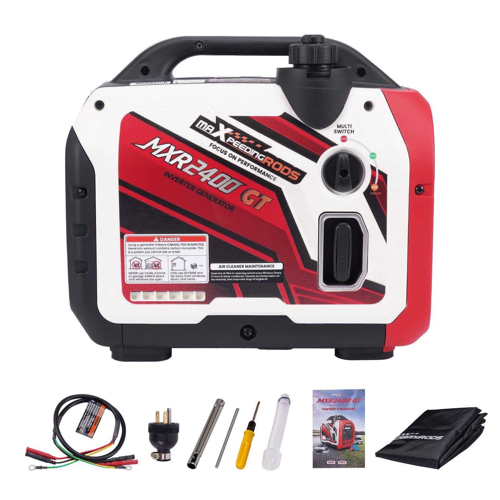 Gasoline Portable Generator 1800W/2400W App Monitor Lightweight 15kg for Travel
