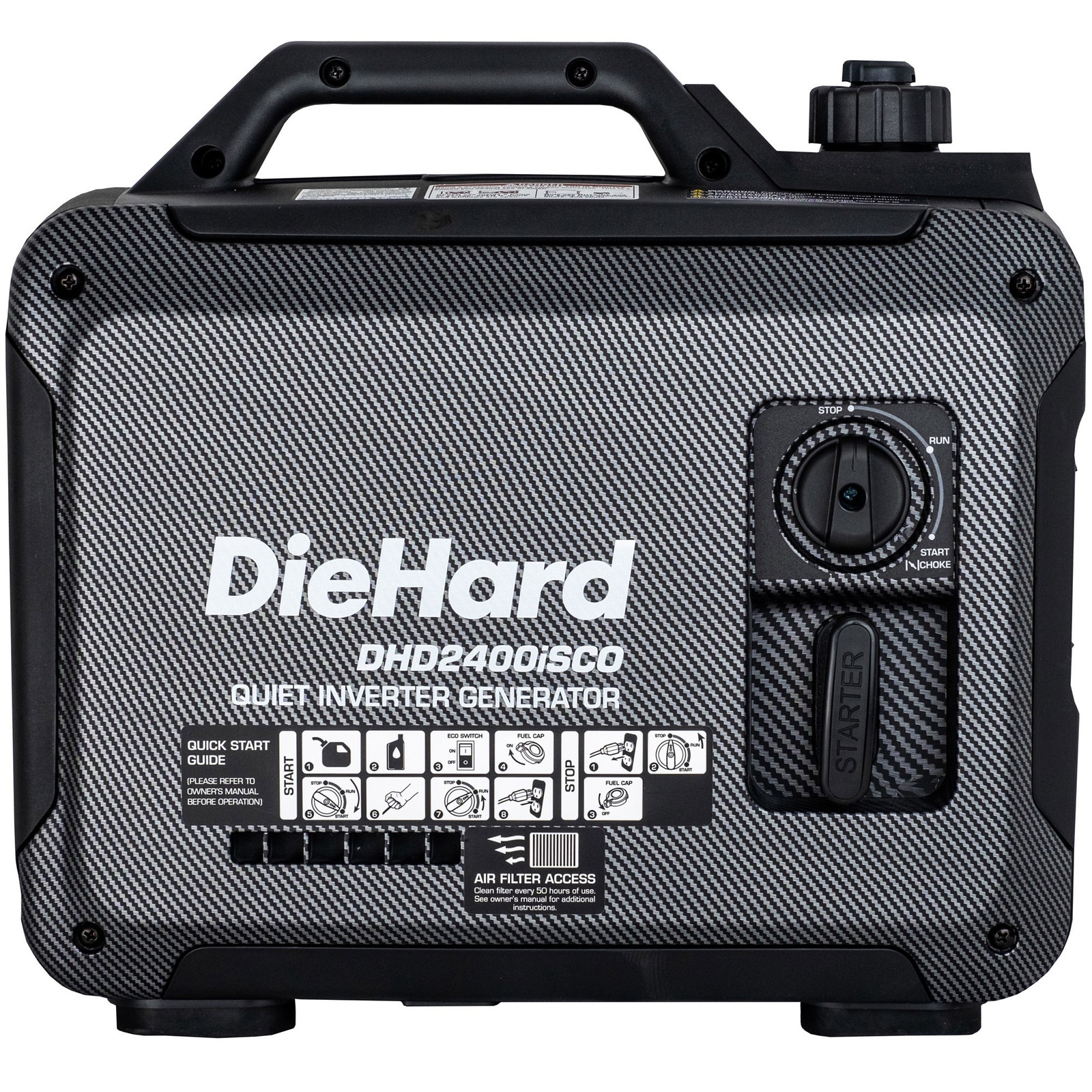 DieHard 2400W Inverter Generator 2000W Gas Portable CO Safe USB Quiet