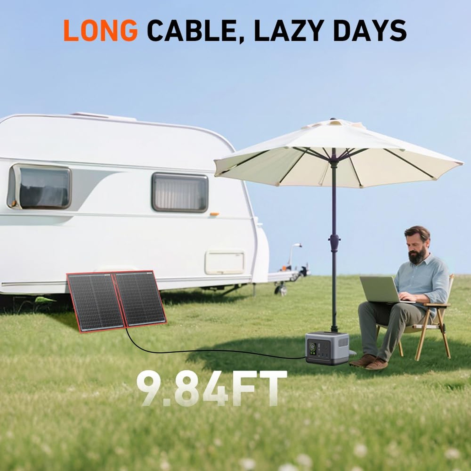 DOKIO 100W Portable Foldable Solar Panel Kit (19x26in, 5.3lb)