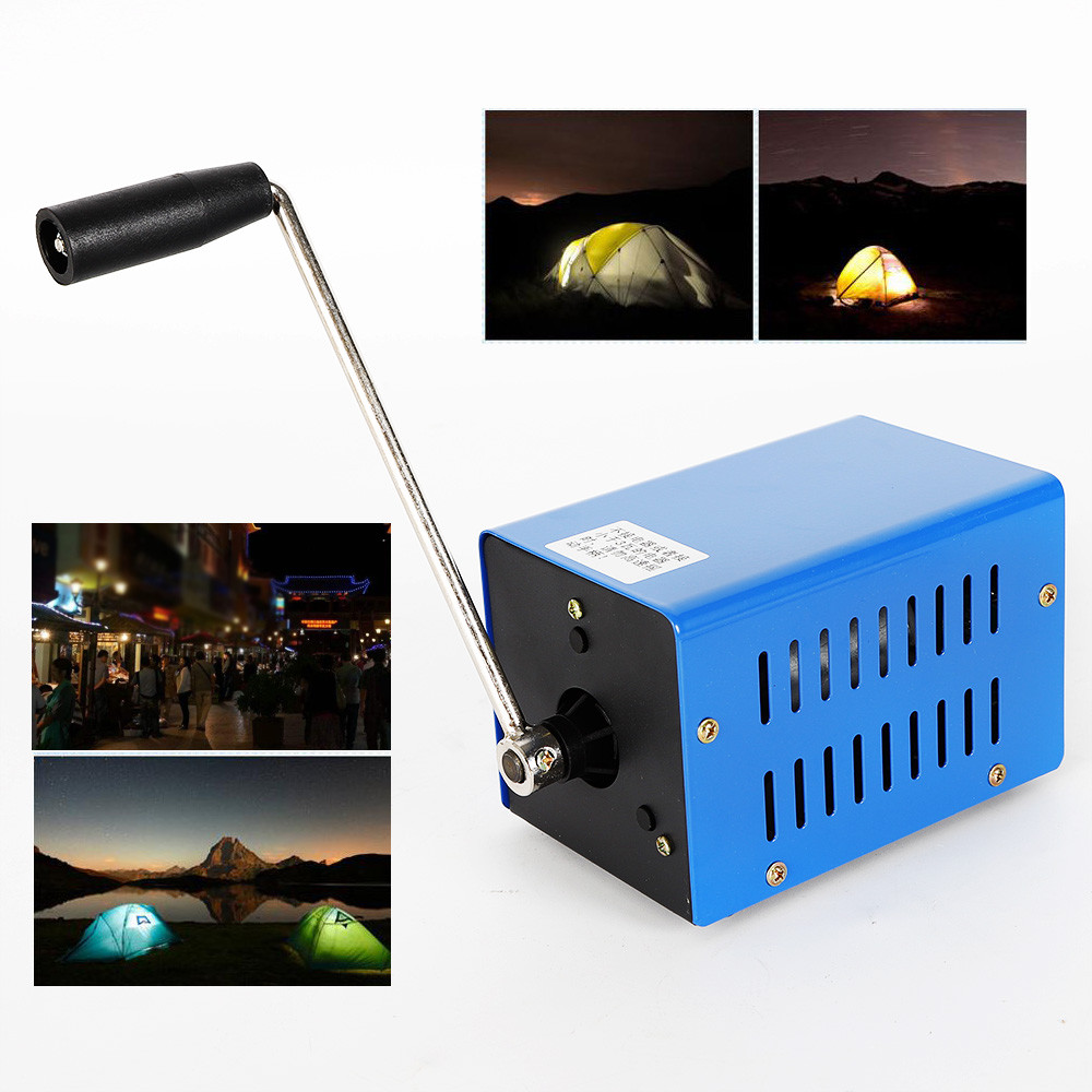 Hand Crank Generator Dynamo Emergency Generator 12/15V USB Charging Portable