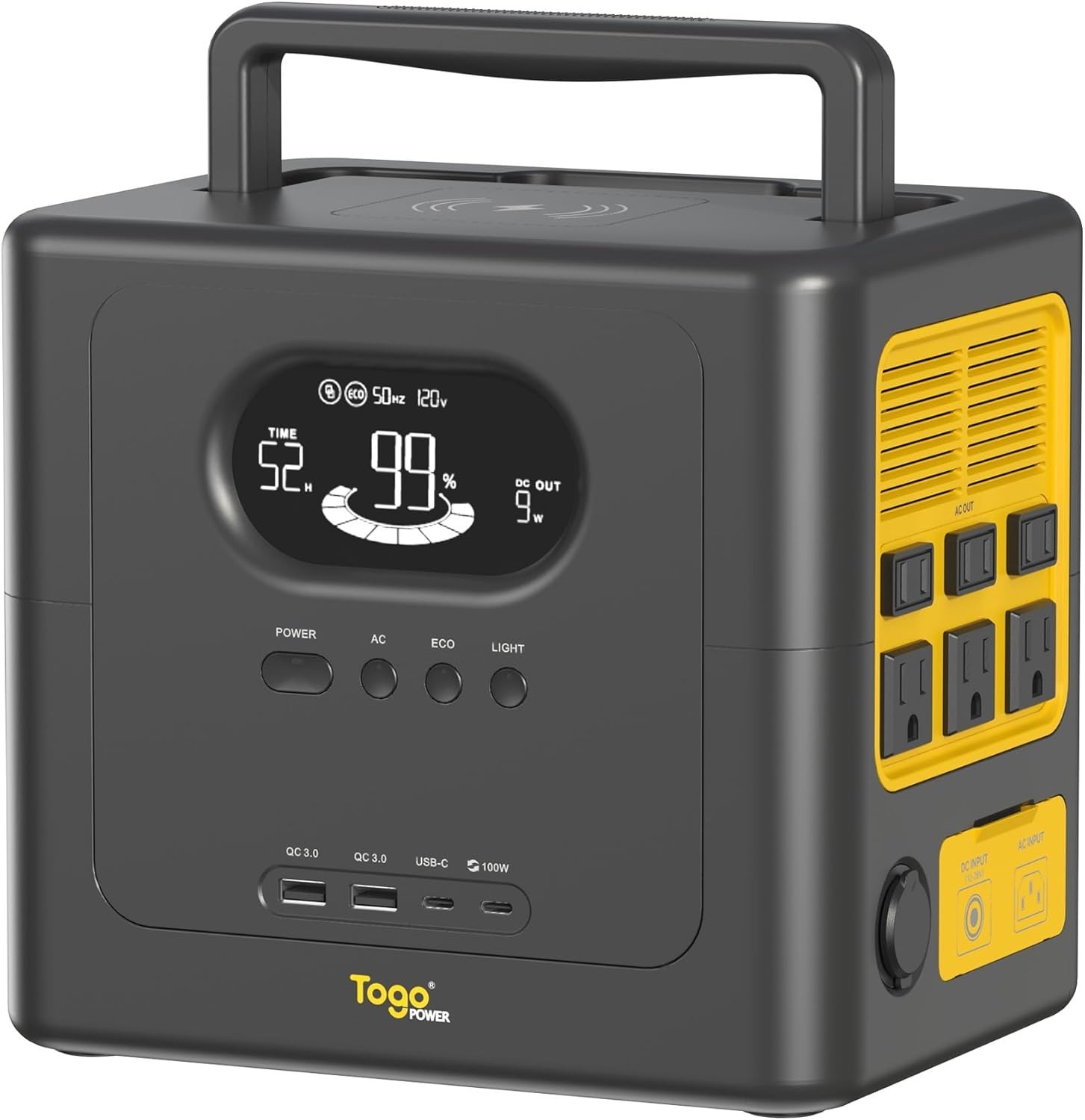 Togo POWER 600W Portable Power Station, 560Wh Solar Generator Backup Battery