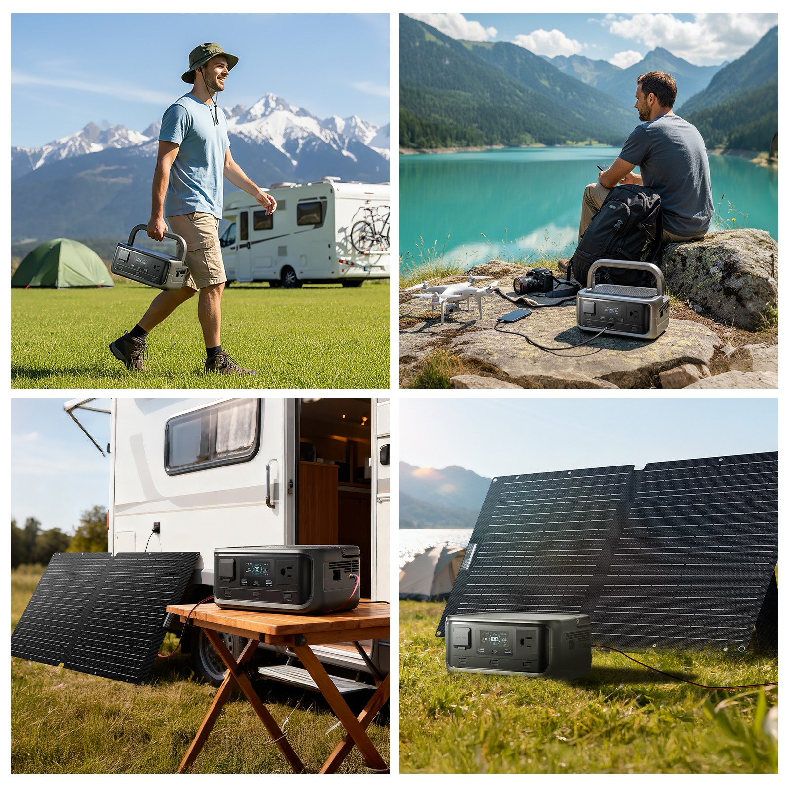 ALLPOWERS 600W 299Wh LiFePO4 Solar Generator with 140W Solar panel with MPPT,UPS