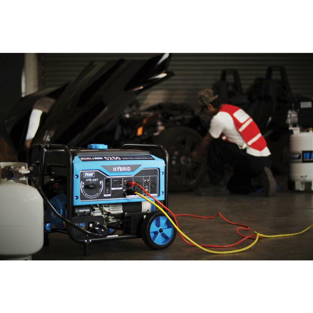 Pulsar 5,250-Watt Portable RV Ready Dual Fuel Gas Powered Generator Home Backup