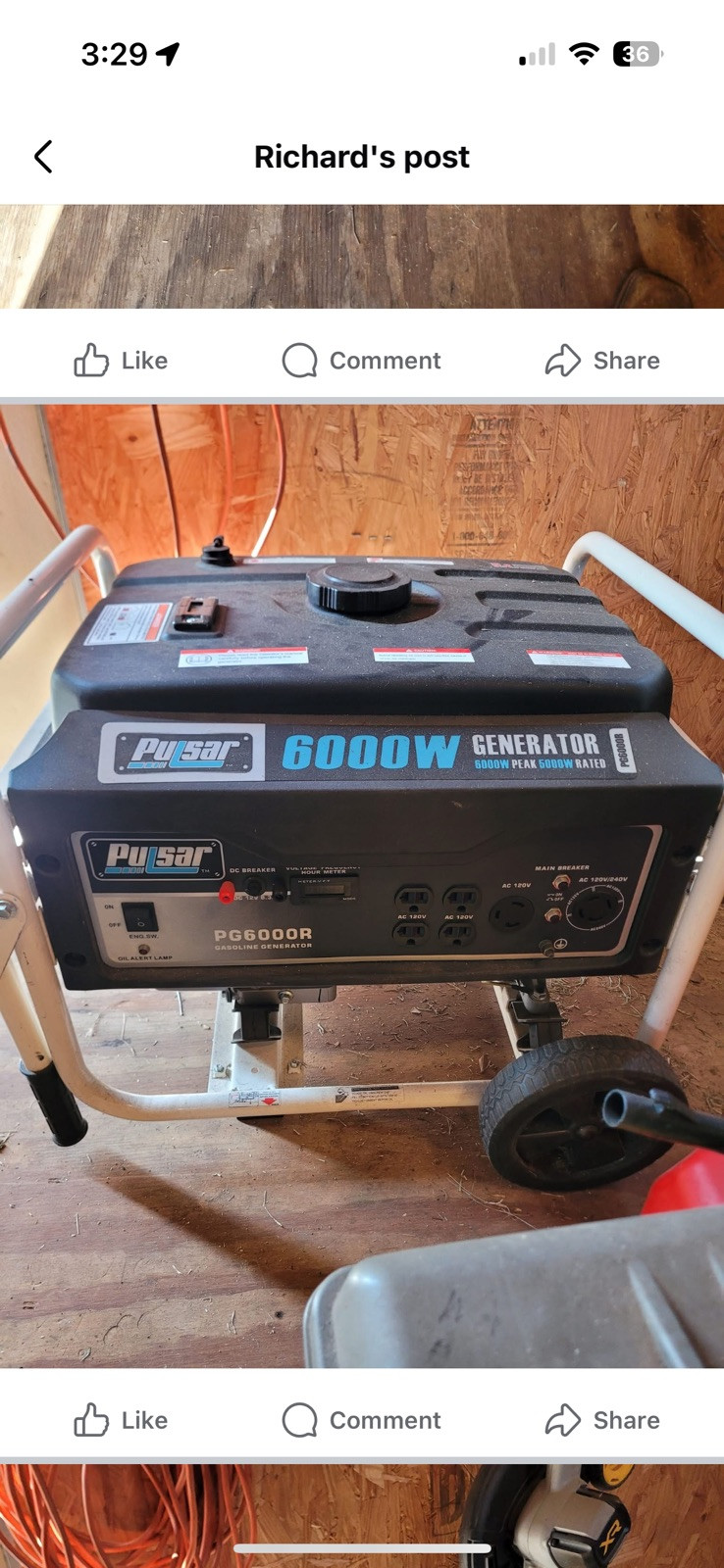 WEN GN6000 6000W RV-Ready Portable Generator with Wheel Kit