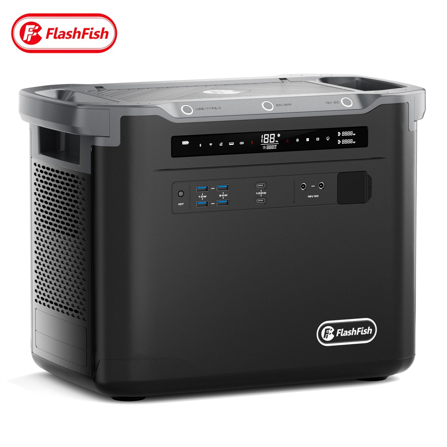 Flashfish Portable Power Station 2000W/1997Wh Solar Generator Battery Camping