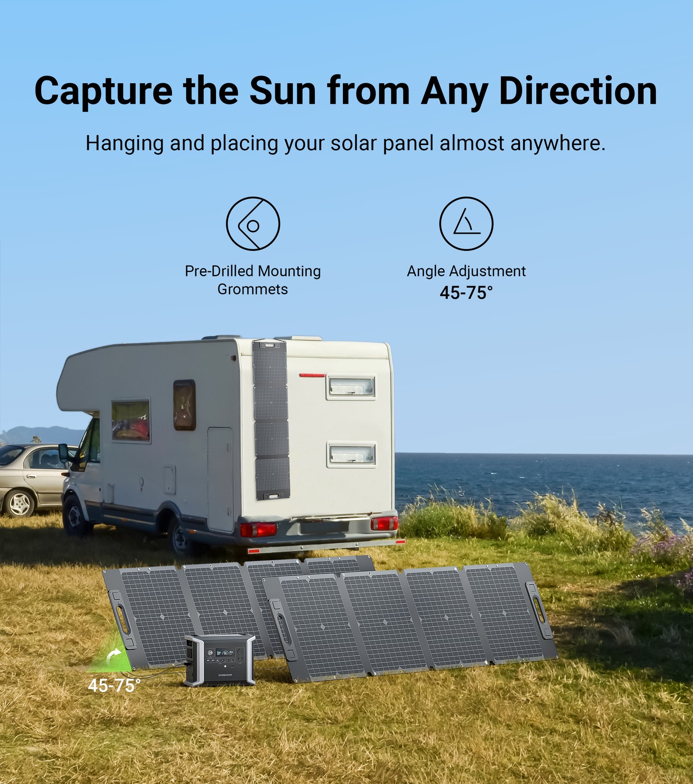 Dabbsson 1200W 1330Wh Power Station Portable with 2* 120W Foldable Solar Panel