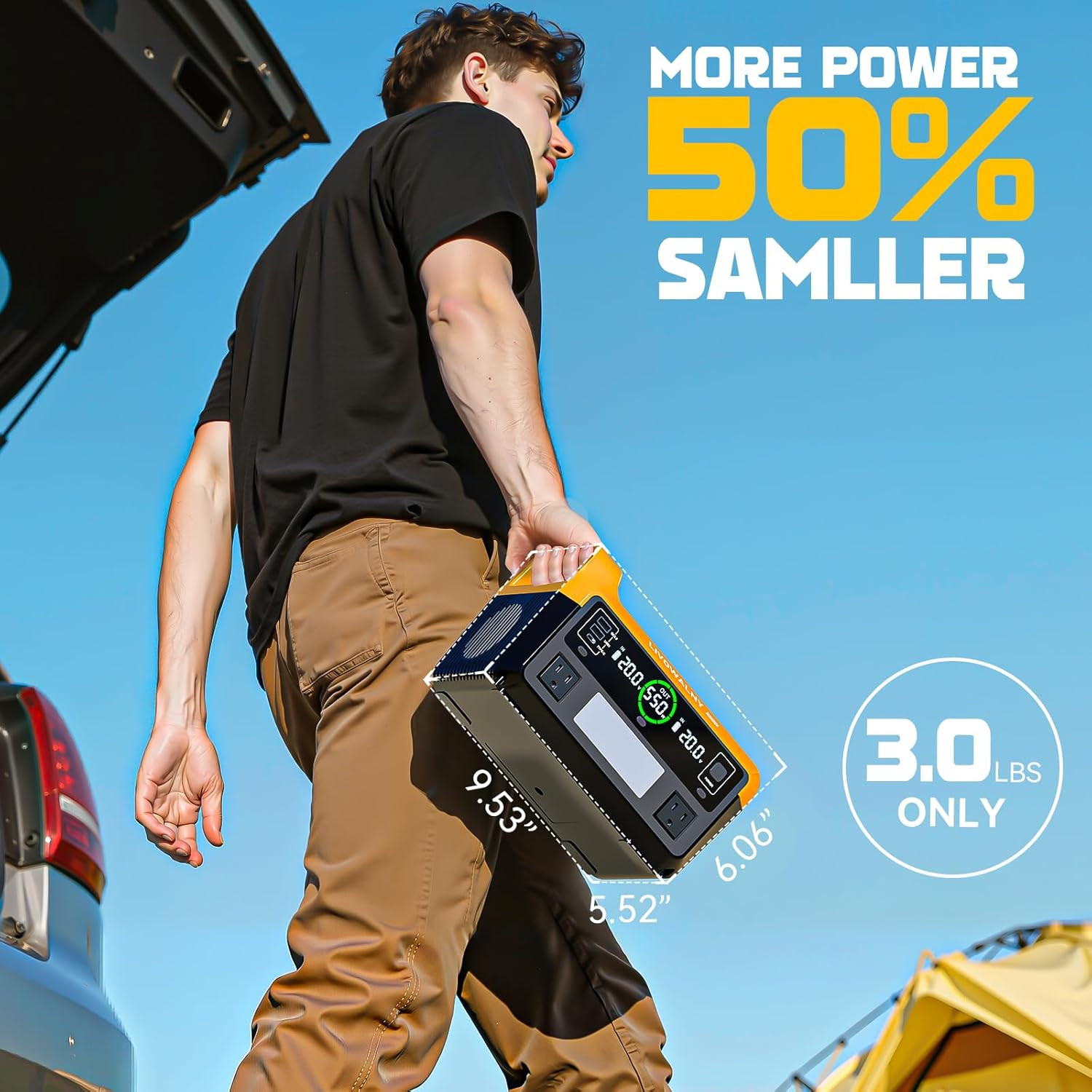 550W Power Station Compatible with Dewalt: Portable Generator DC 20V to AC 110-