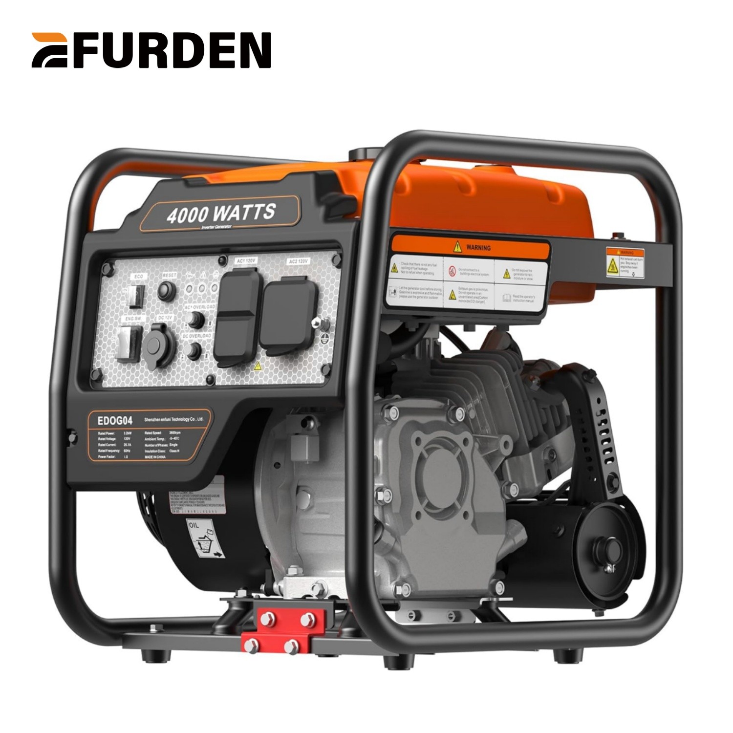 Portable Inverter Generator 4000Watt, Gas Powered Generator for Emergency Home