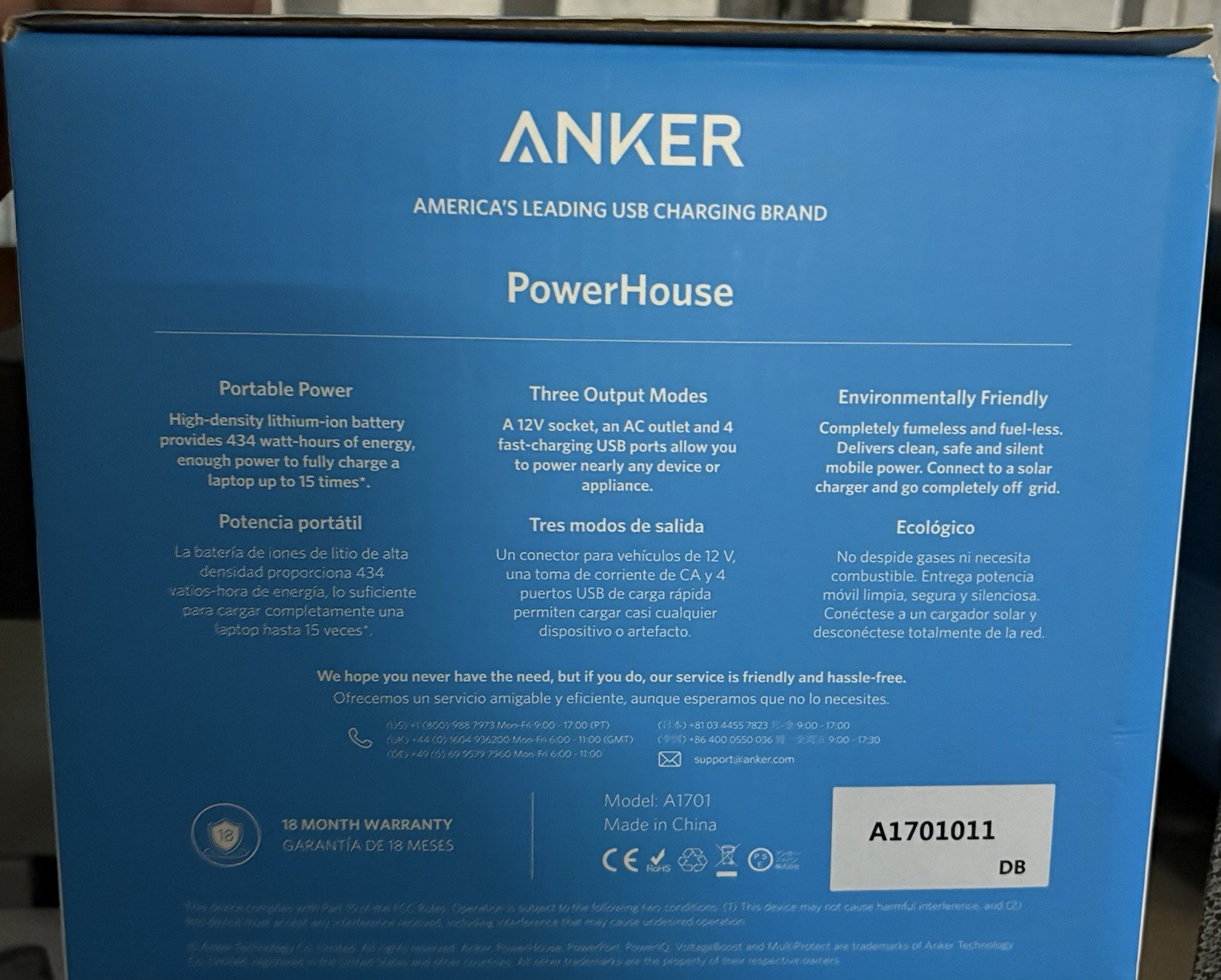 Anker PowerHouse A1701 A1701011 434Wh 100W Li-Ion 12V AC Outlet