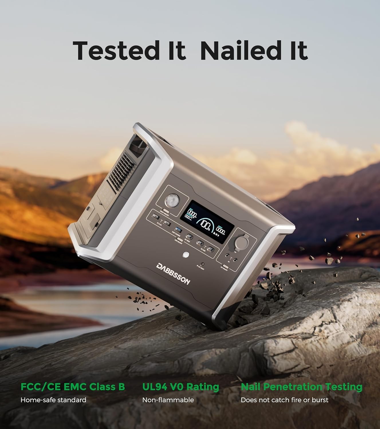 Dabbsson 1200W 1330Wh Power Station Portable with 2* 120W Foldable Solar Panel