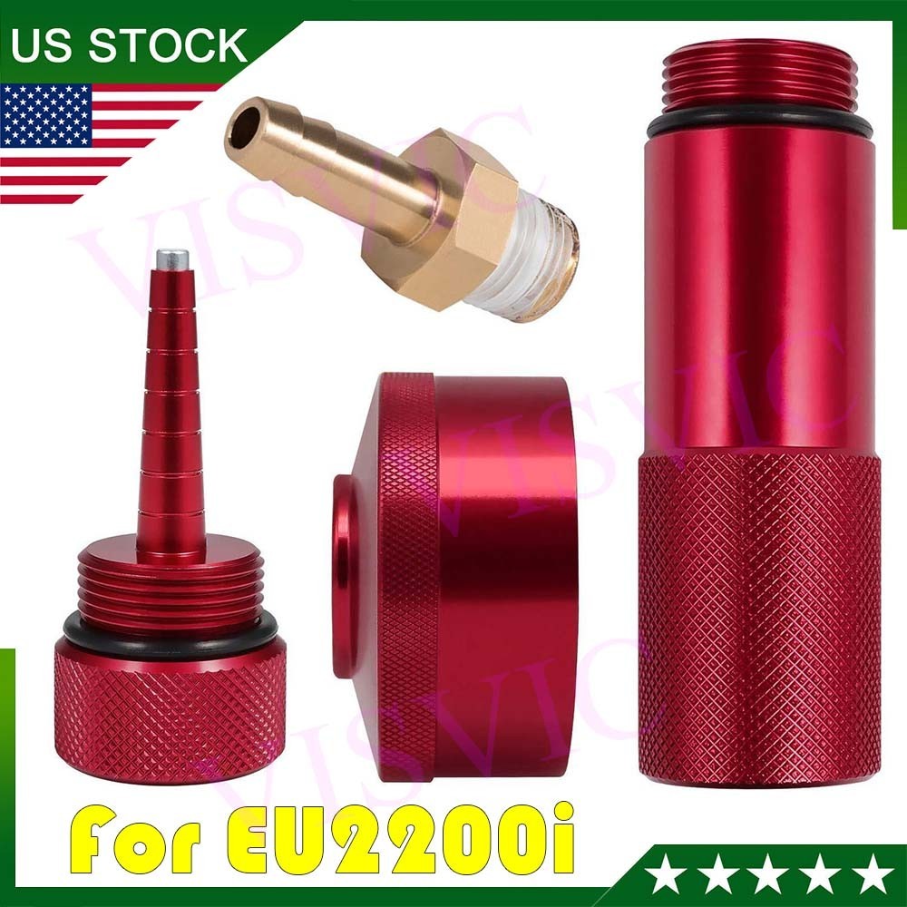 Red Generator Aluminum Extended Run Gas Cap w/ Brass Funnel For Honda EU2200i