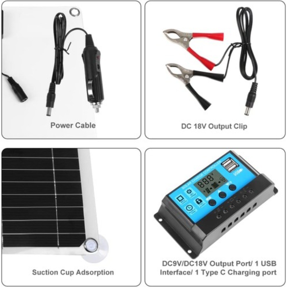 12V Solar Panel Kit with 100A Charge Controller – Complete Solar Power System