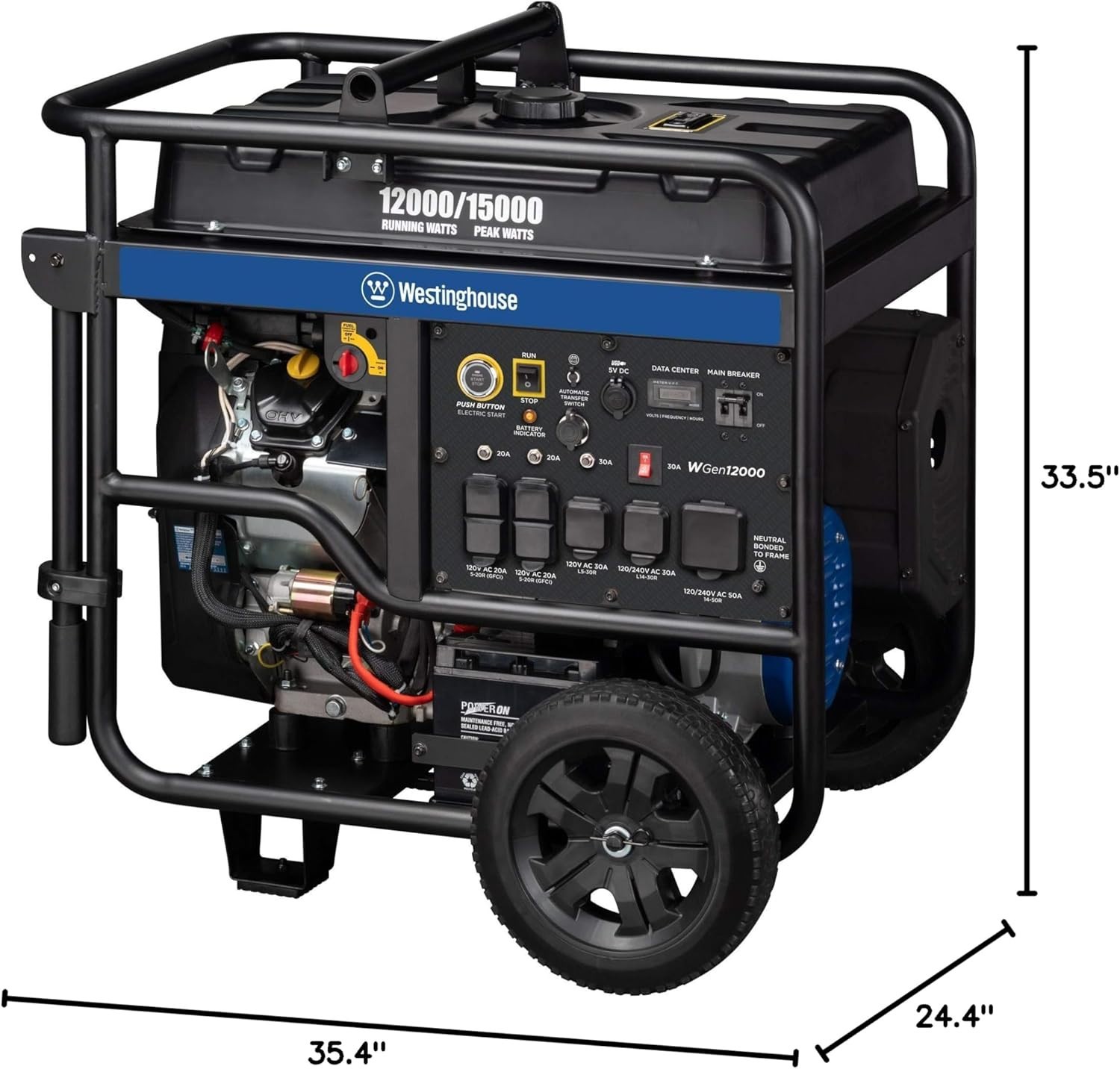 Westinghouse 18,000-W Portable Gas Powered Generator w/ Remote Start, CO Sensor