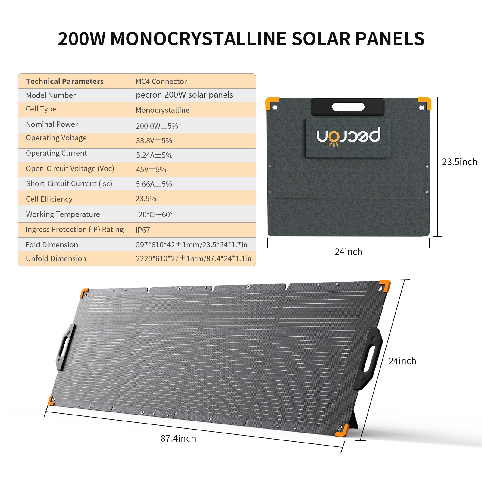 PECRON Portable Power Station E3800LFP 4200W LiFePO4 Off-grid & 200W solar panel