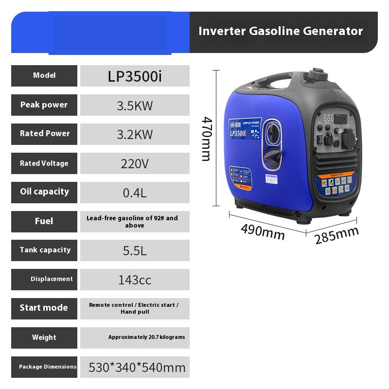 Gasoline Generator 220v Small Home Outdoor Camping Handheld Portable Inverter