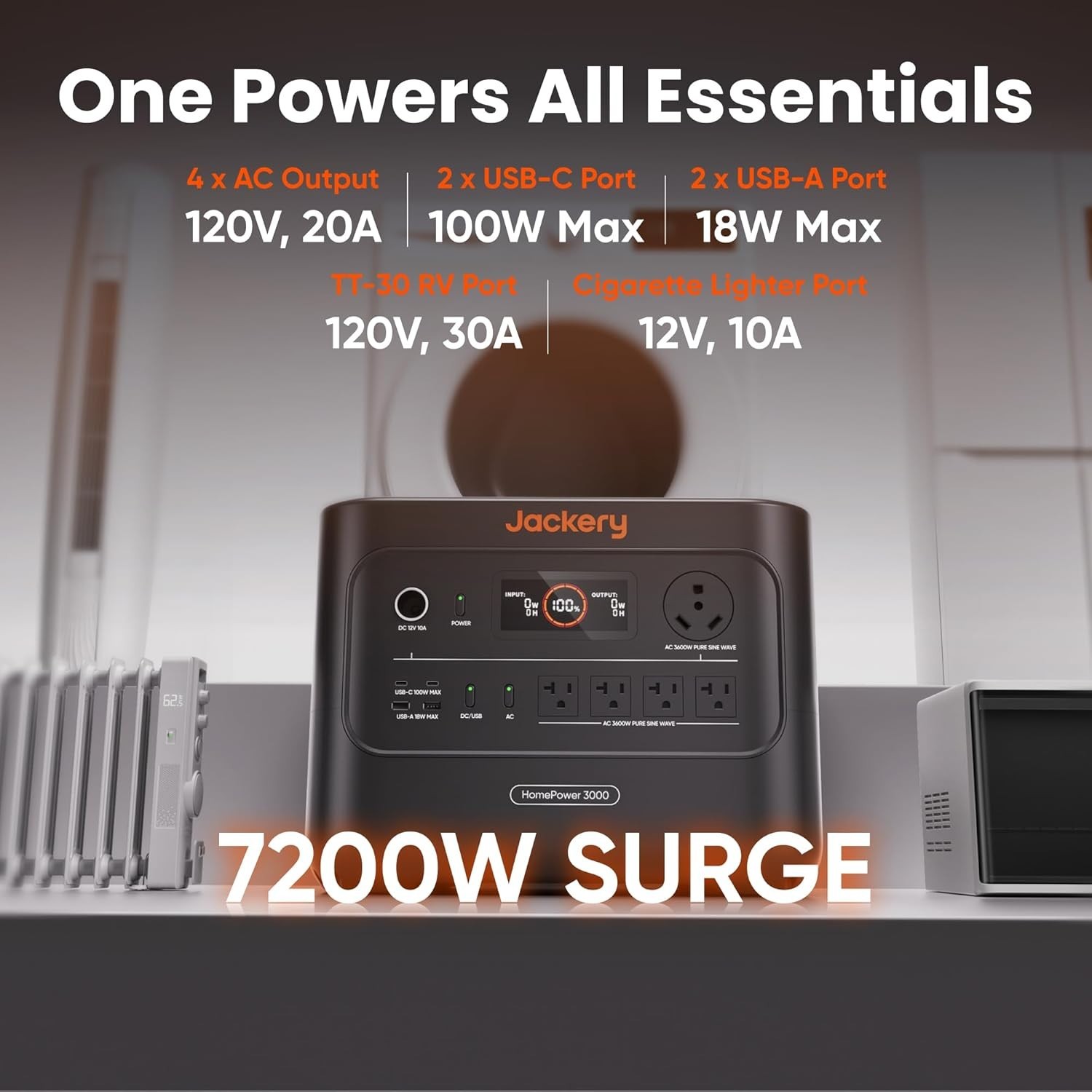 Jackery HomePower 3000 Portable Backup Power Station with 2x 200W Solar Panels