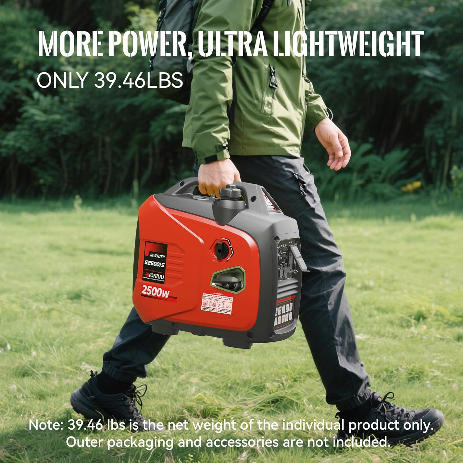 2500W Portable Inverter Generator Super Quiet Ultra Lightweight Home Backup 80CC