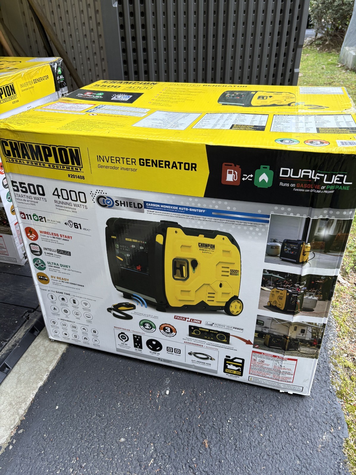 Champion 5500W Wireless Start Dual Fuel Inverter Generator with CO Shield 201408