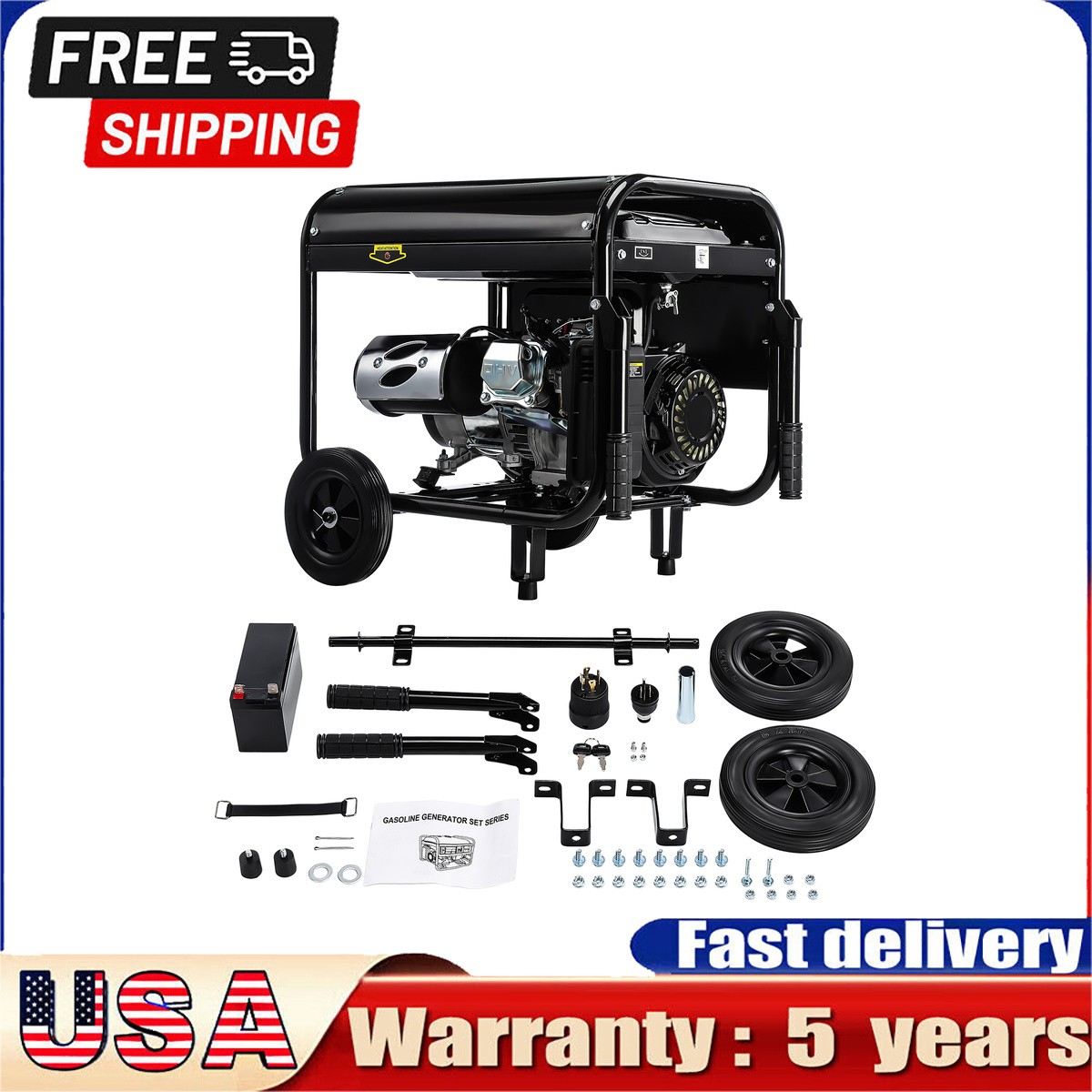 Gas Powered Portable Generator RV Camping Outdoor Electric Start Kit