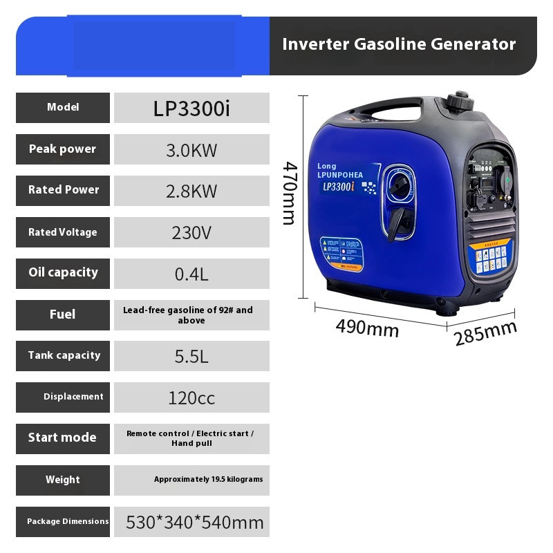 Gasoline Generator 220v Small Home Outdoor Camping Handheld Portable Inverter