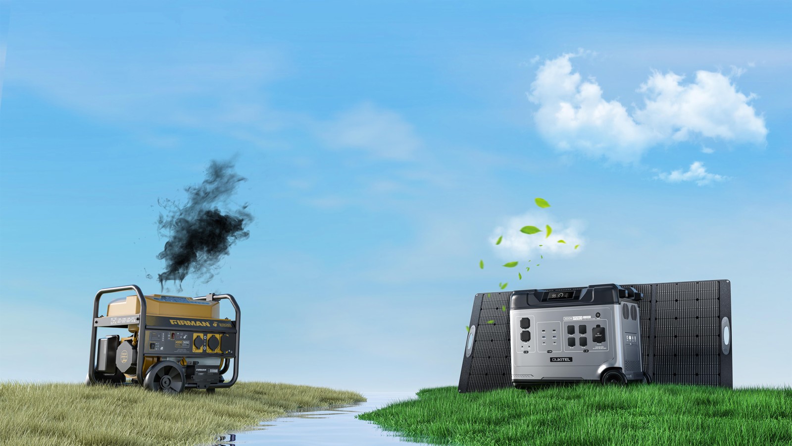 Solar Generator 5120Wh OUKITEL AC P5000 3600W Used Portable PowerStation LiFePO4