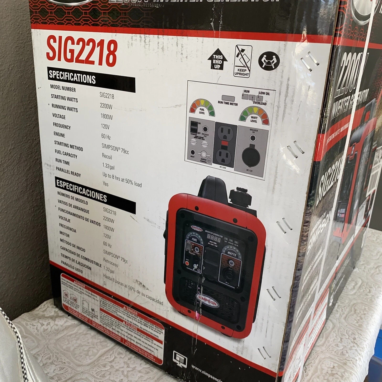 Simpson Cleaning SIG2218 1,800 Watt Portable Inverter Generator with LED Display