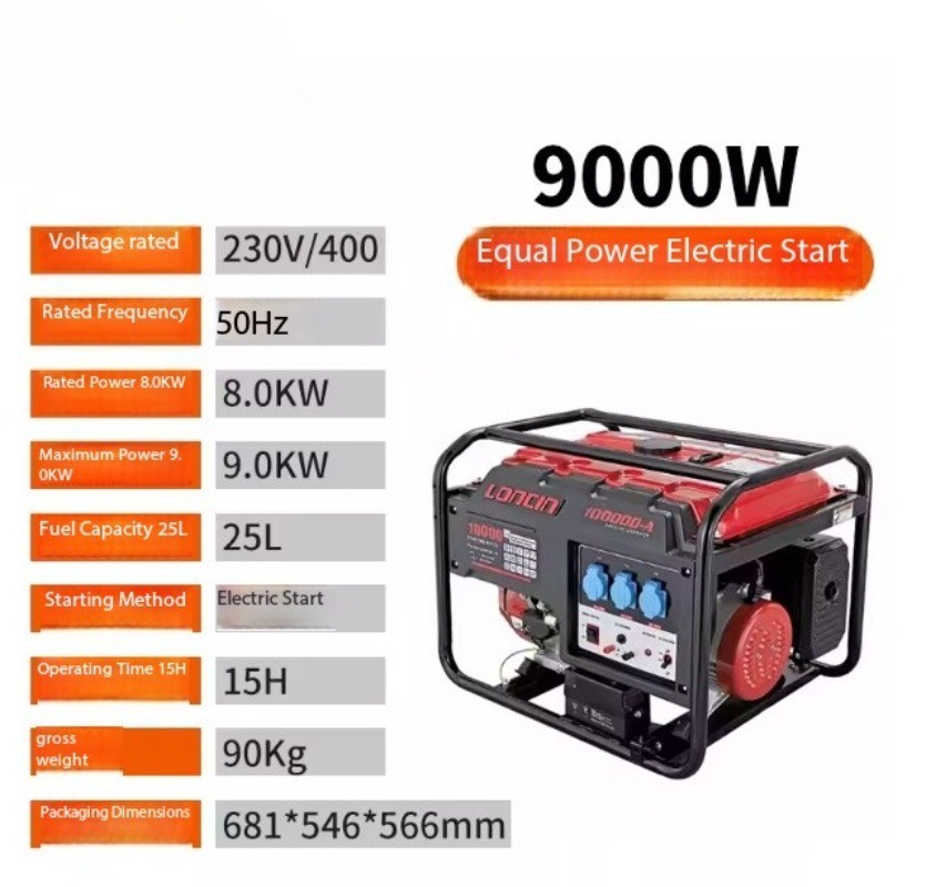 Gasoline Generator 220V Full Copper Commercial Industrial Outdoor Construction