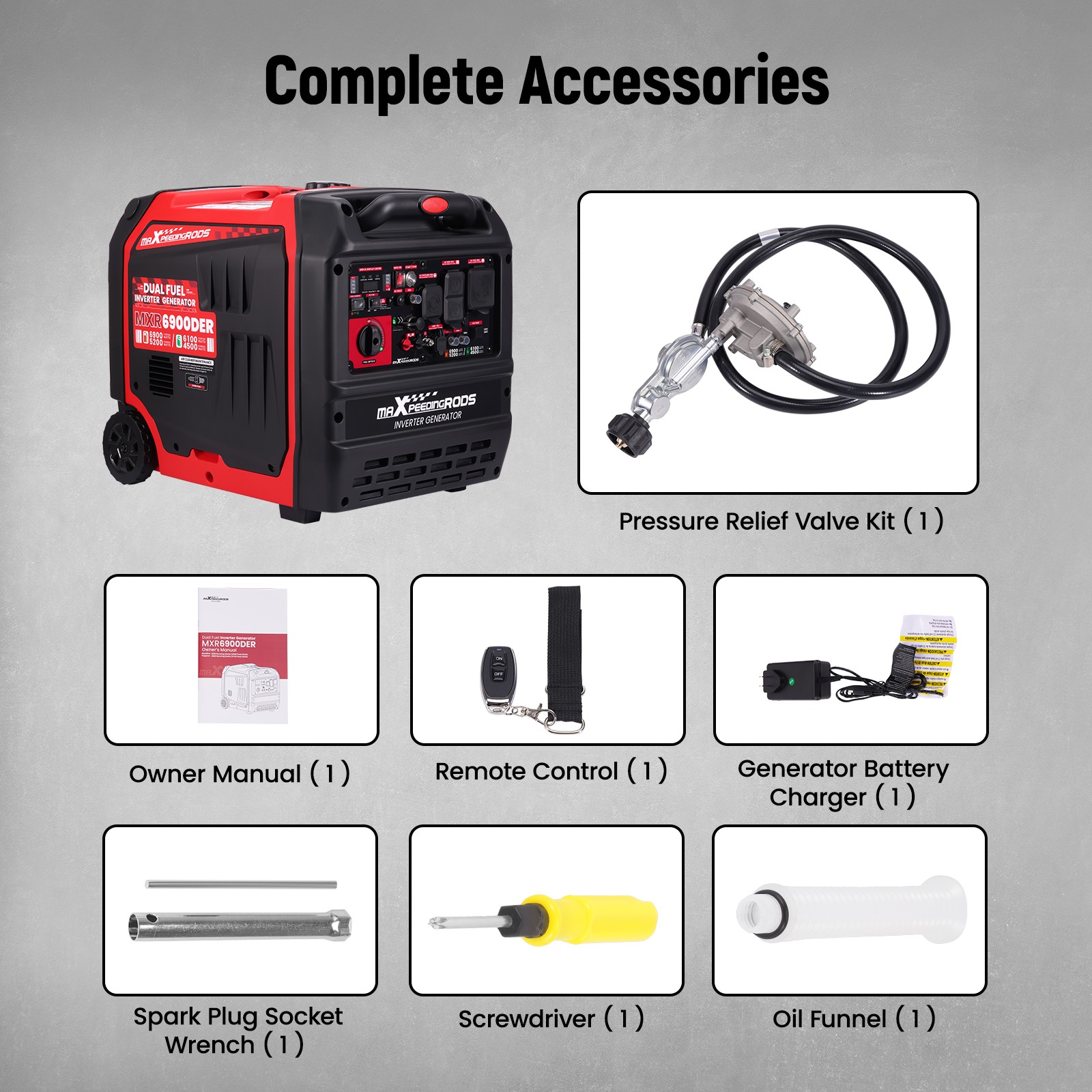 Dual Fuel (Gas/LPG) & 120/240V Inverter Generator – 10h Gas Runtime Home Backup