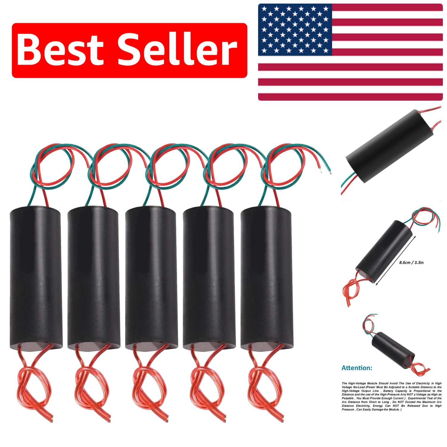 Battery Powered 5pcs High Voltage Transformer Modules – Ideal for Science Use