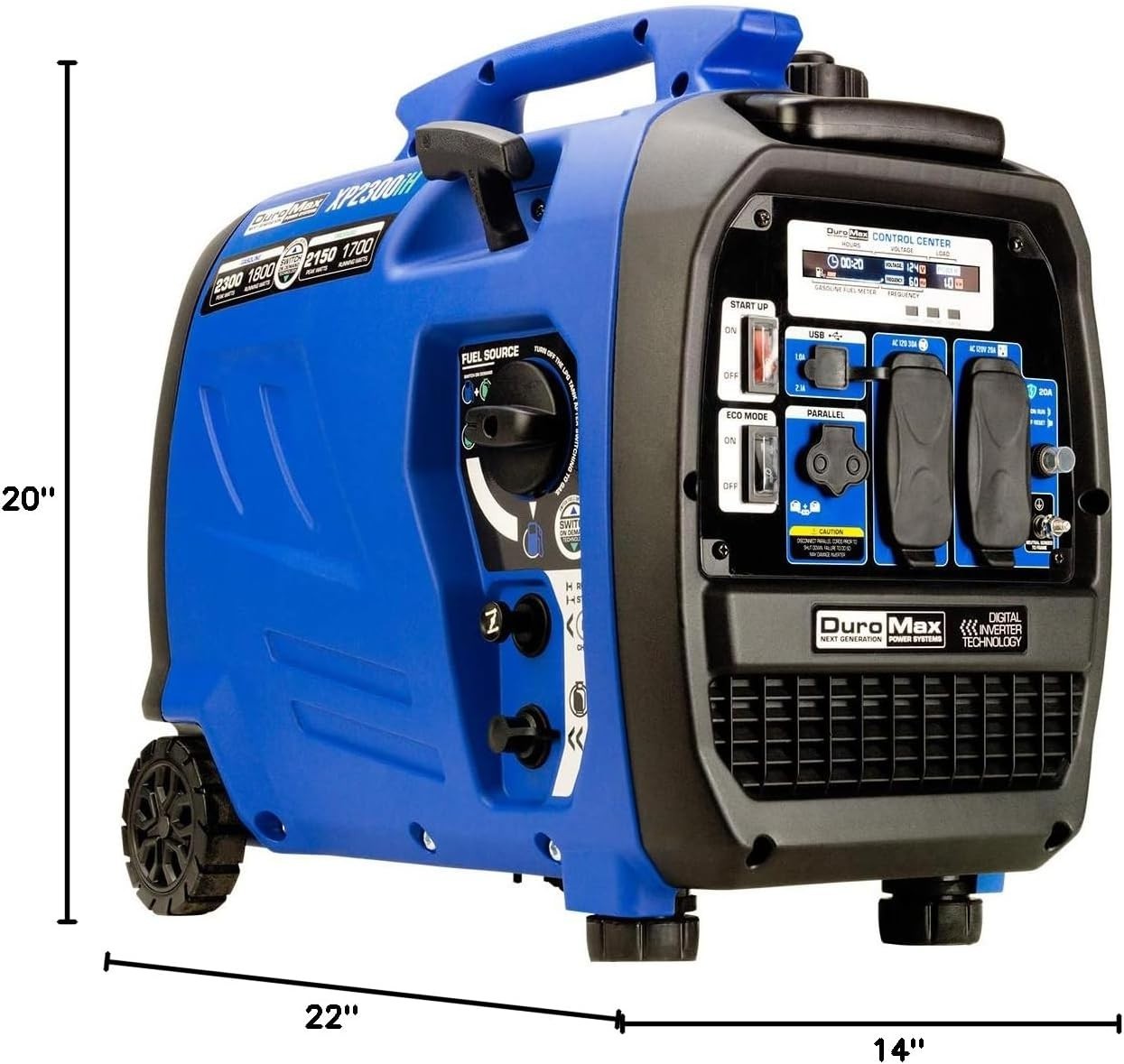 DuroMax 2,300-W Quiet Portable Hybrid RV Ready Dual Fuel Gas Inverter Generator