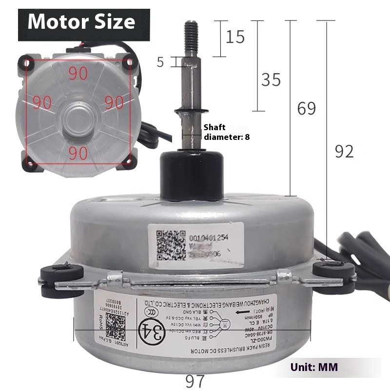 ZWS30-K FW30G-ZL Brushless DC Fan Motor Air Conditioner Outdoor Unit Motor