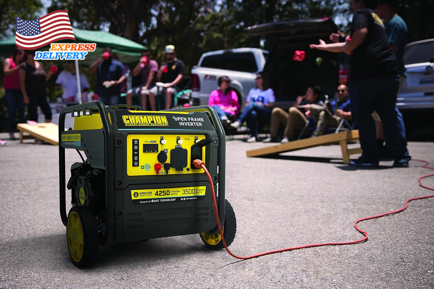 Portable Open Frame Inverter Generator 4250-Watt Wireless Remote Start RV Ready