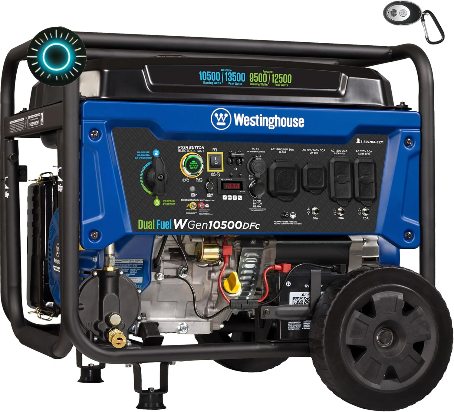 13500 Peak Watt Dual Fuel Home Backup Portable Generator Remote Electric Start
