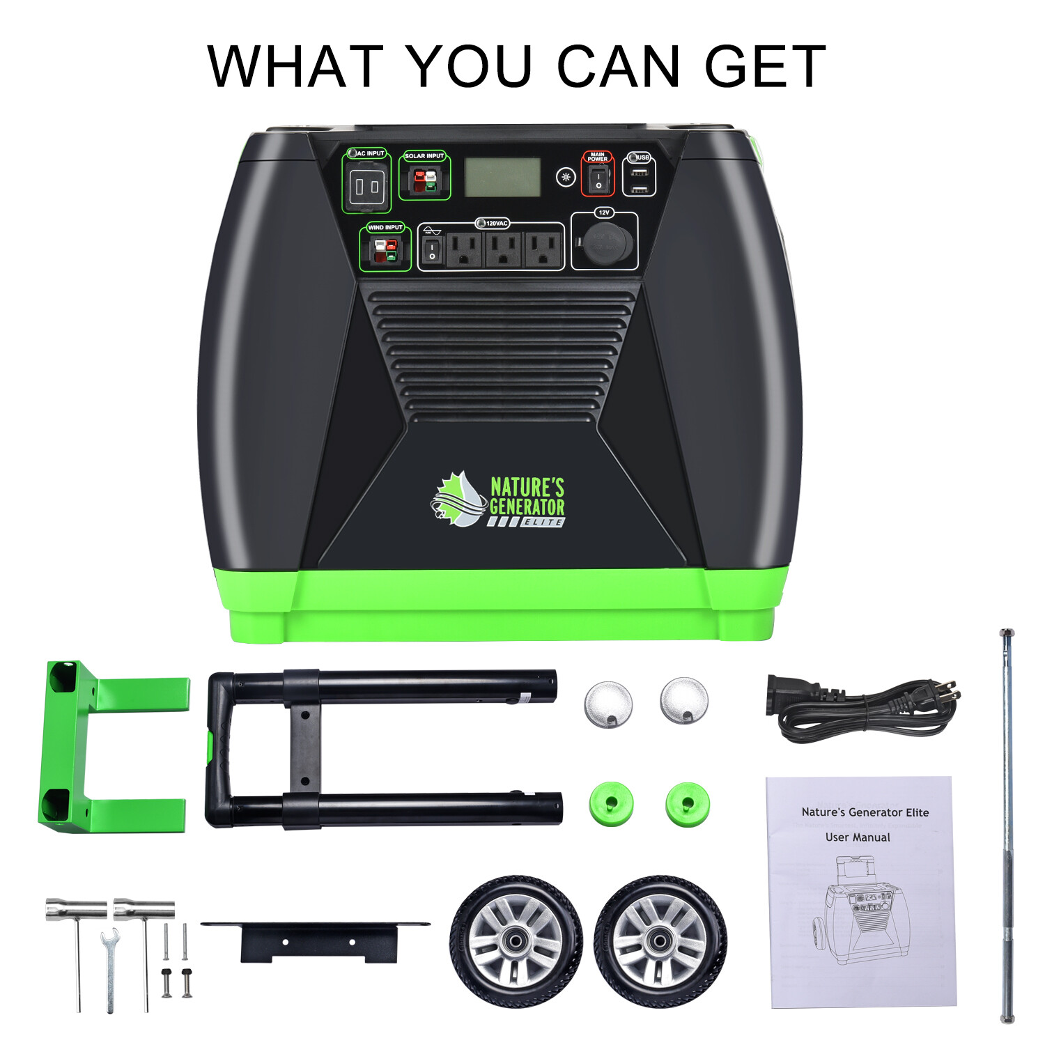 Nature’s Generator Elite – Gold System: 3600W Pure sine wave and 2pcs 100w panel