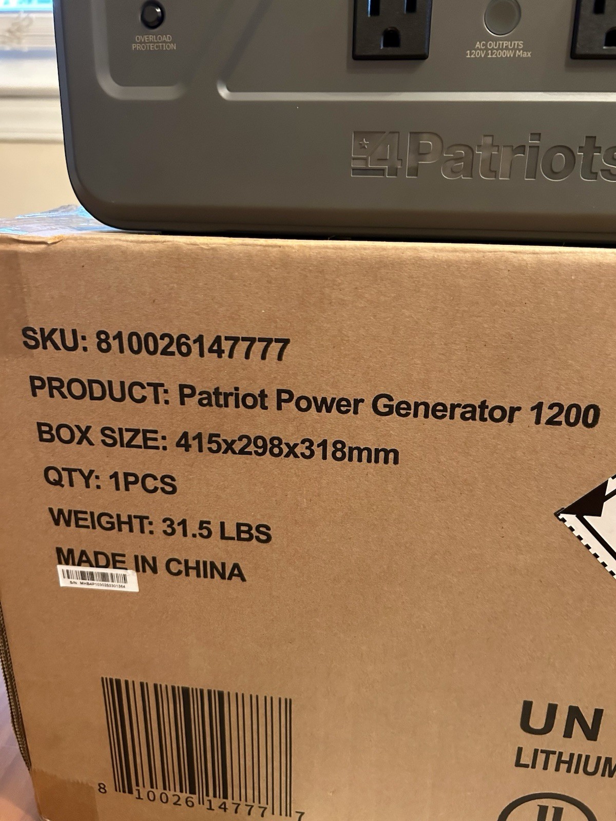 4Patriots Patriot Power Generator 1200 Portable