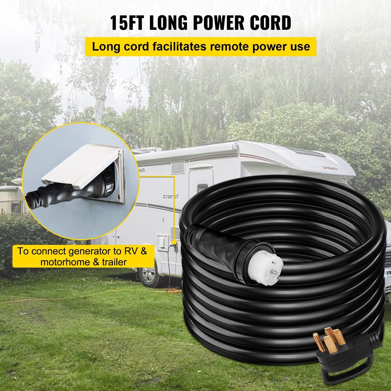 15ft 6/3+8/1 STW 50A N14-50P to SS2-50R&CS6364 Twist Lock Extension Cord