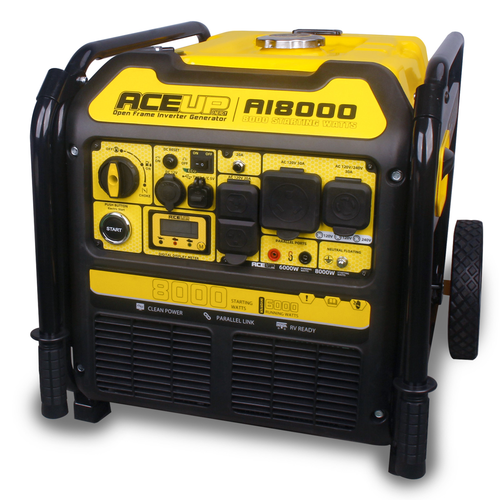 Aceup Energy 8000W Gas Inverter Generator 322cc Electric Start High Power Urgent