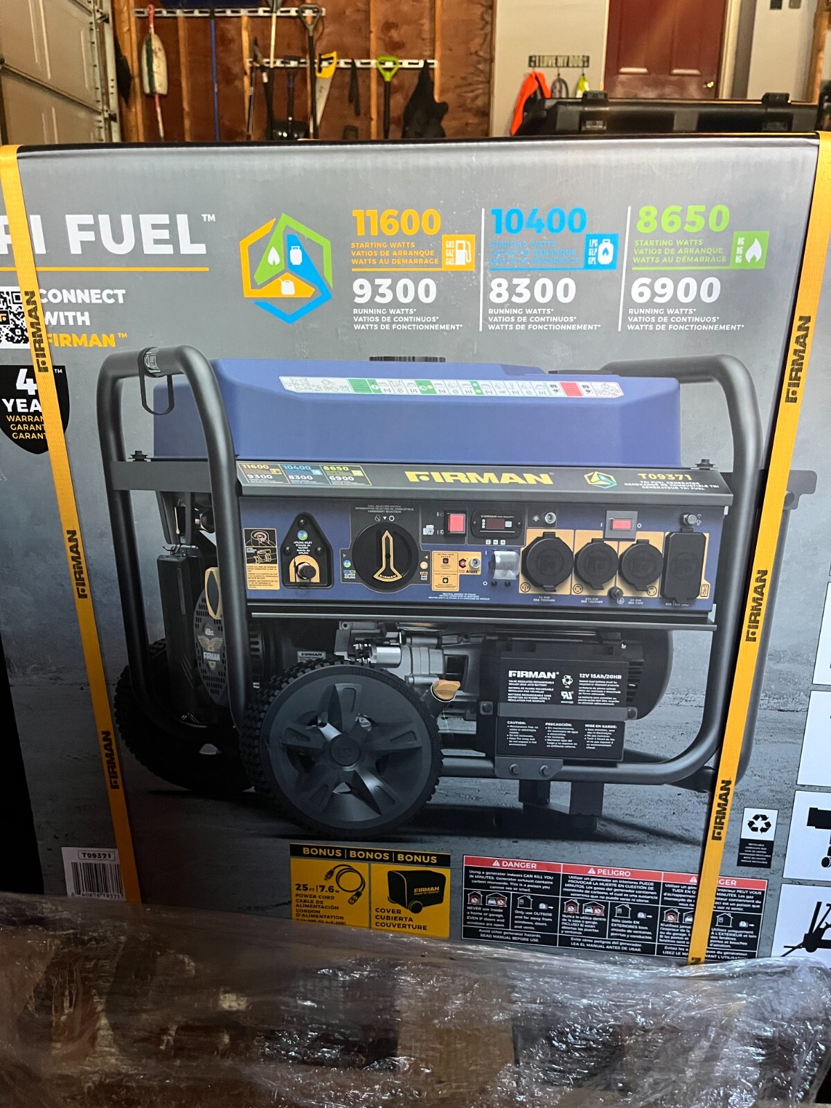 Generator – Firman T09371 Electric Start 120/240V with Power Cord 11600 / 9300 –