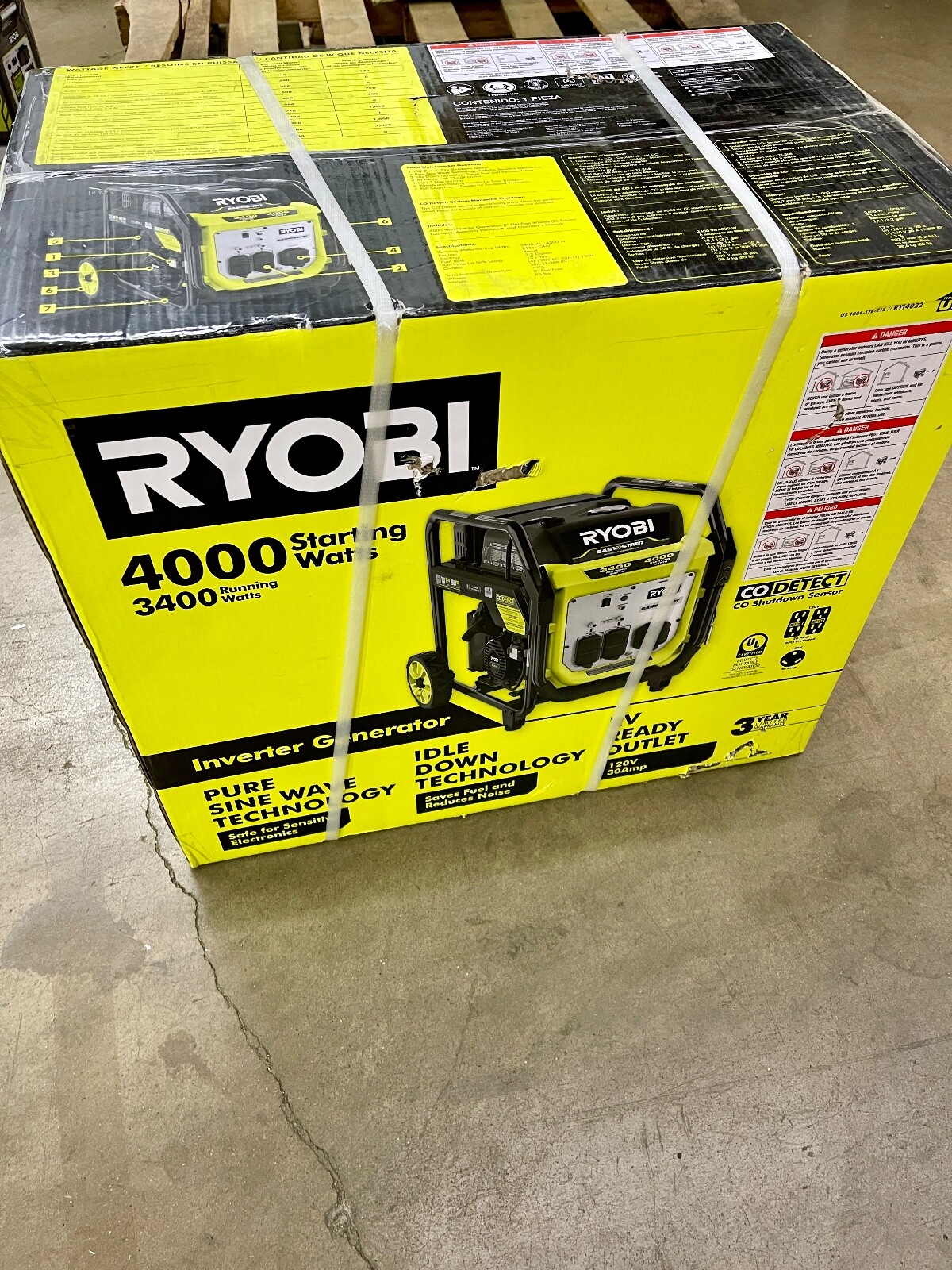 RYOBI 4000-Watt Gasoline Powered Digital Inverter Generator with CO Shutdown