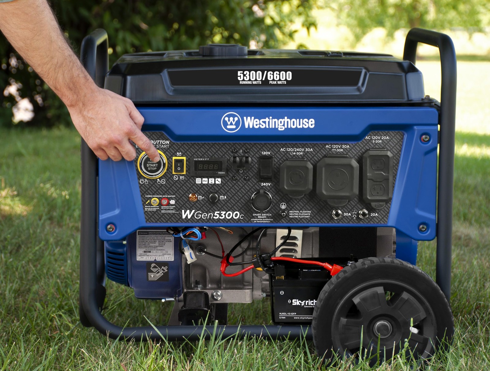 Portable Generator 6600W Remote Electric Start CO Sensor Westinghouse Watt Home