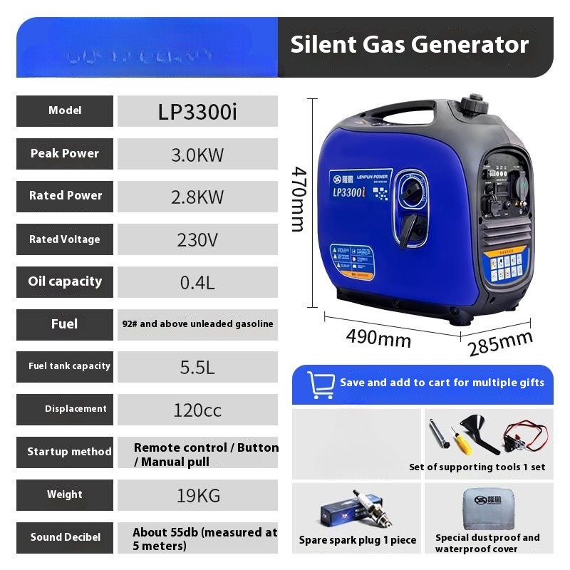 Gasoline Generator Small Household Mute Frequency Conversion Outdoor Portable
