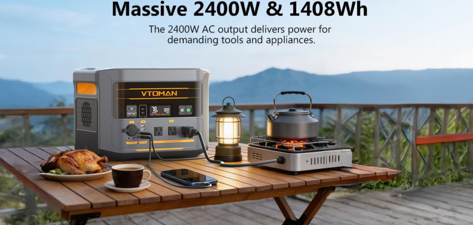 VTOMAN FlashSpeed 2400 Portable Solar Generator Power Station