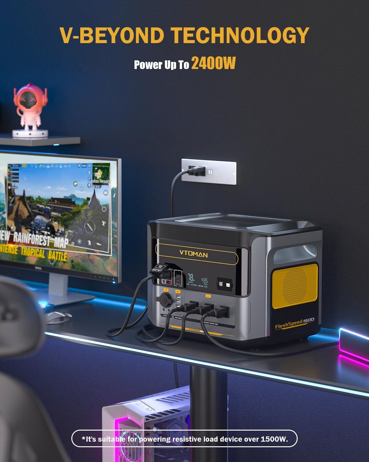VTOMAN FlashSpeed 1500 Portable Power Station 1500W 1548Wh 1 Hour Fast Charge US